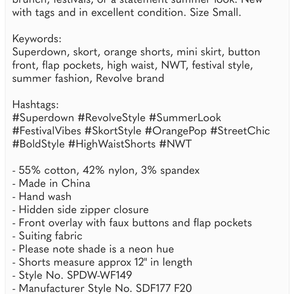 Superdown Split Front Skort -Small - image 5